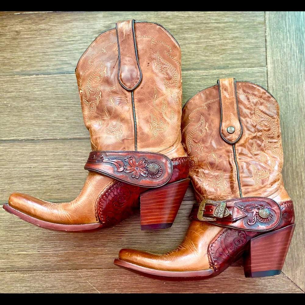 CORRAL 9.5  Saltillo Golden Brown Leather Boots